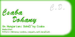 csaba dohany business card